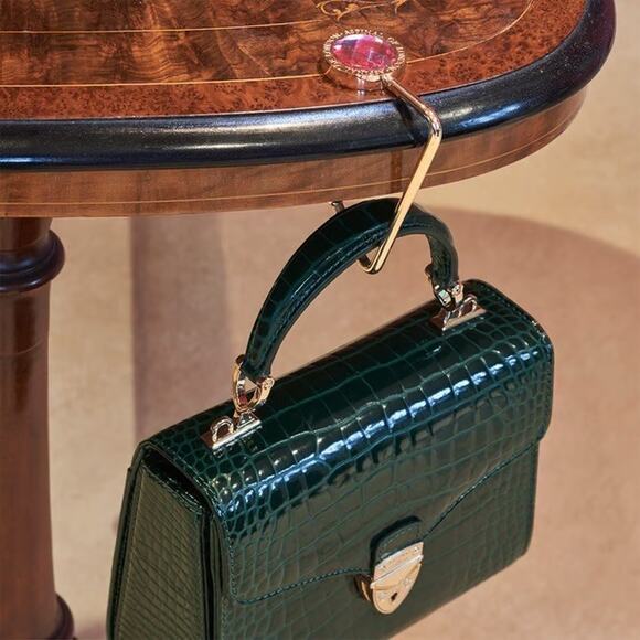 BLING DRAGONFLY PURSE BAG HOOK HOLDER BLACK SILVER FOLDING HANDBAG TABLE HANGER - Picture 4 of 4